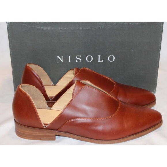 Nisolo Emma d’Orsay Slip On Oxford Flats Women's Brandy NIB $170 - Picture 2 of 7